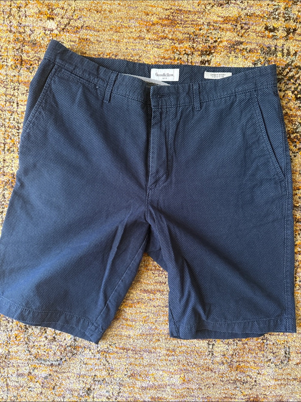 Goodfellow & Co Navy Micro-Textured Flat Front Men's Shorts